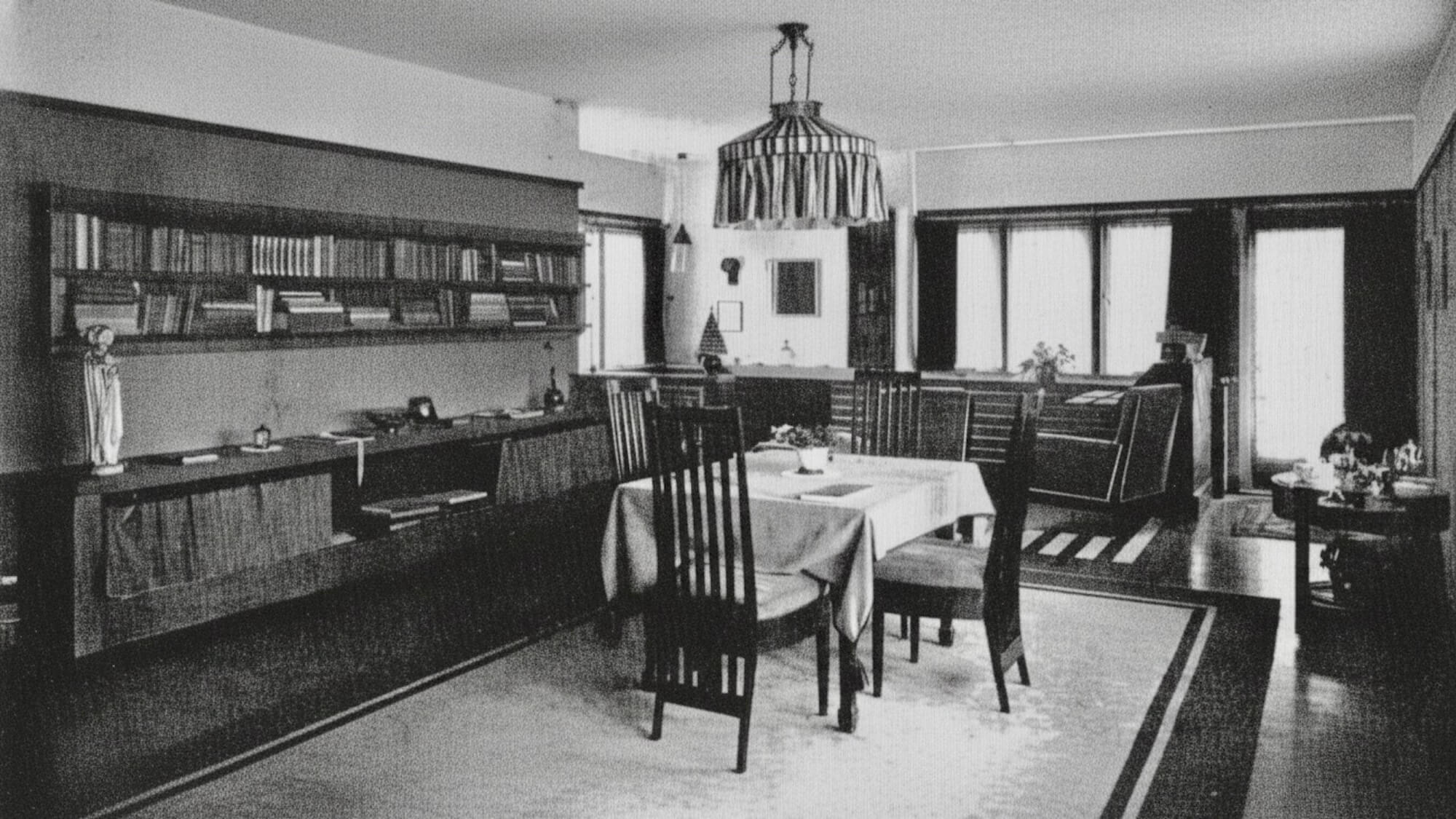 Woonkamer villa De Wikke, woonhuis Dudok