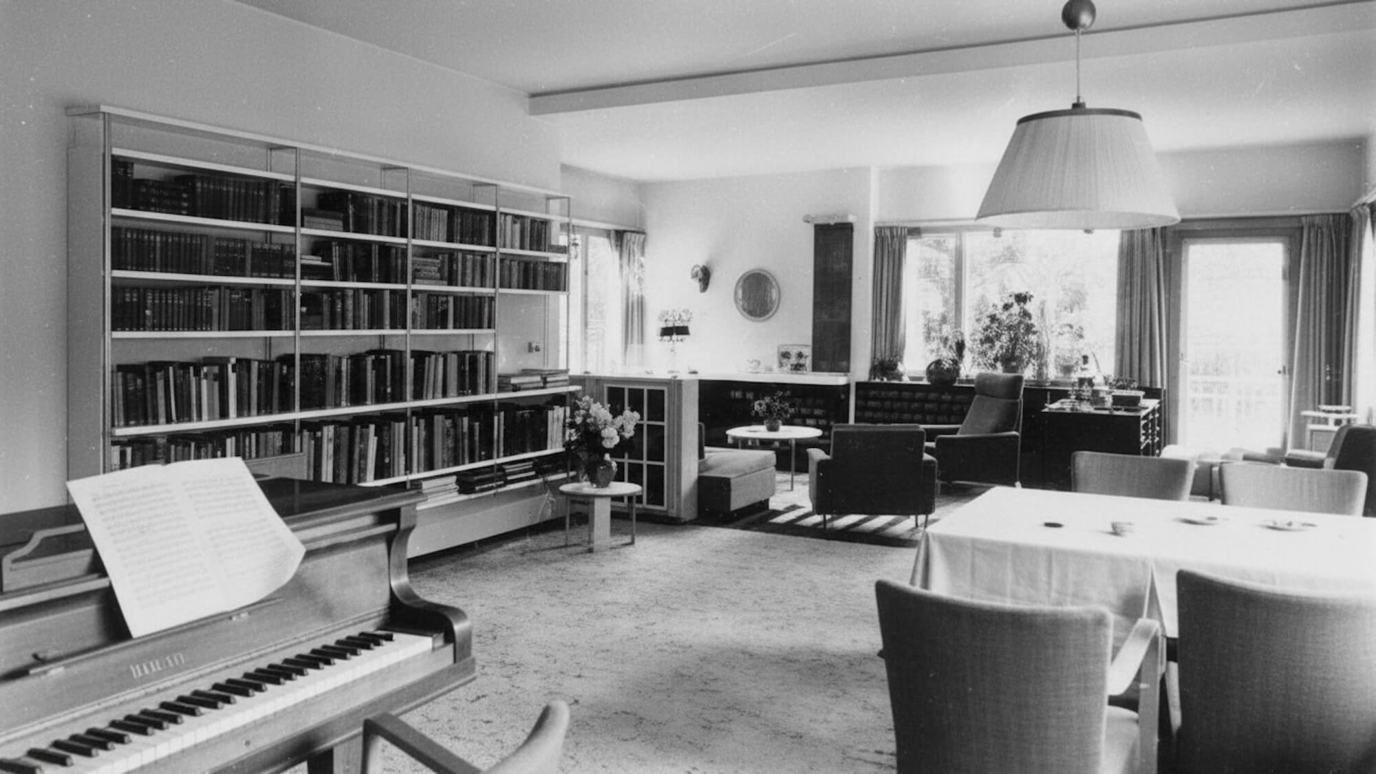 Woonkamer villa De Wikke, woonhuis Dudok