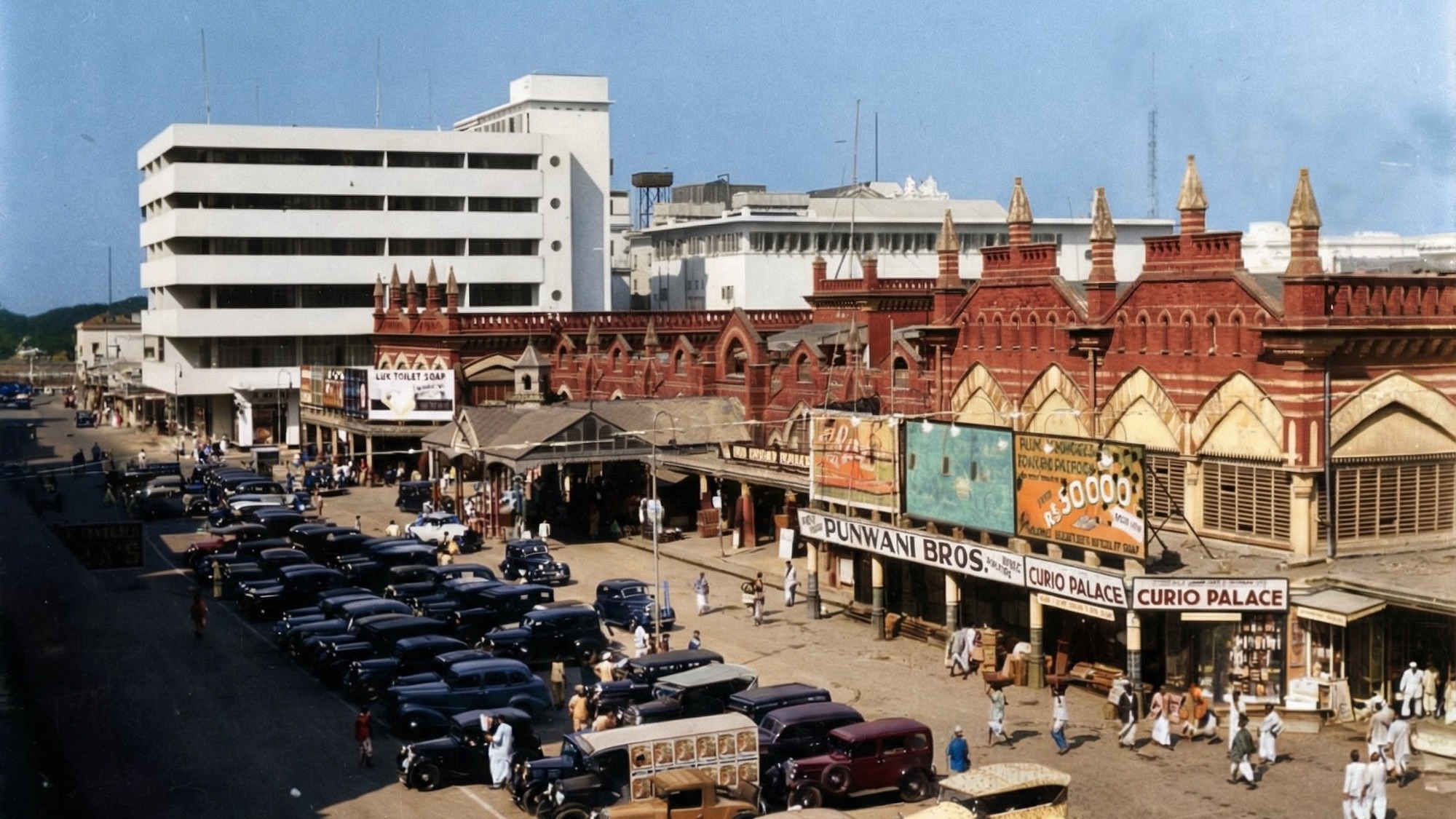 New Market, Calcutta ± 1940, ingekleurd