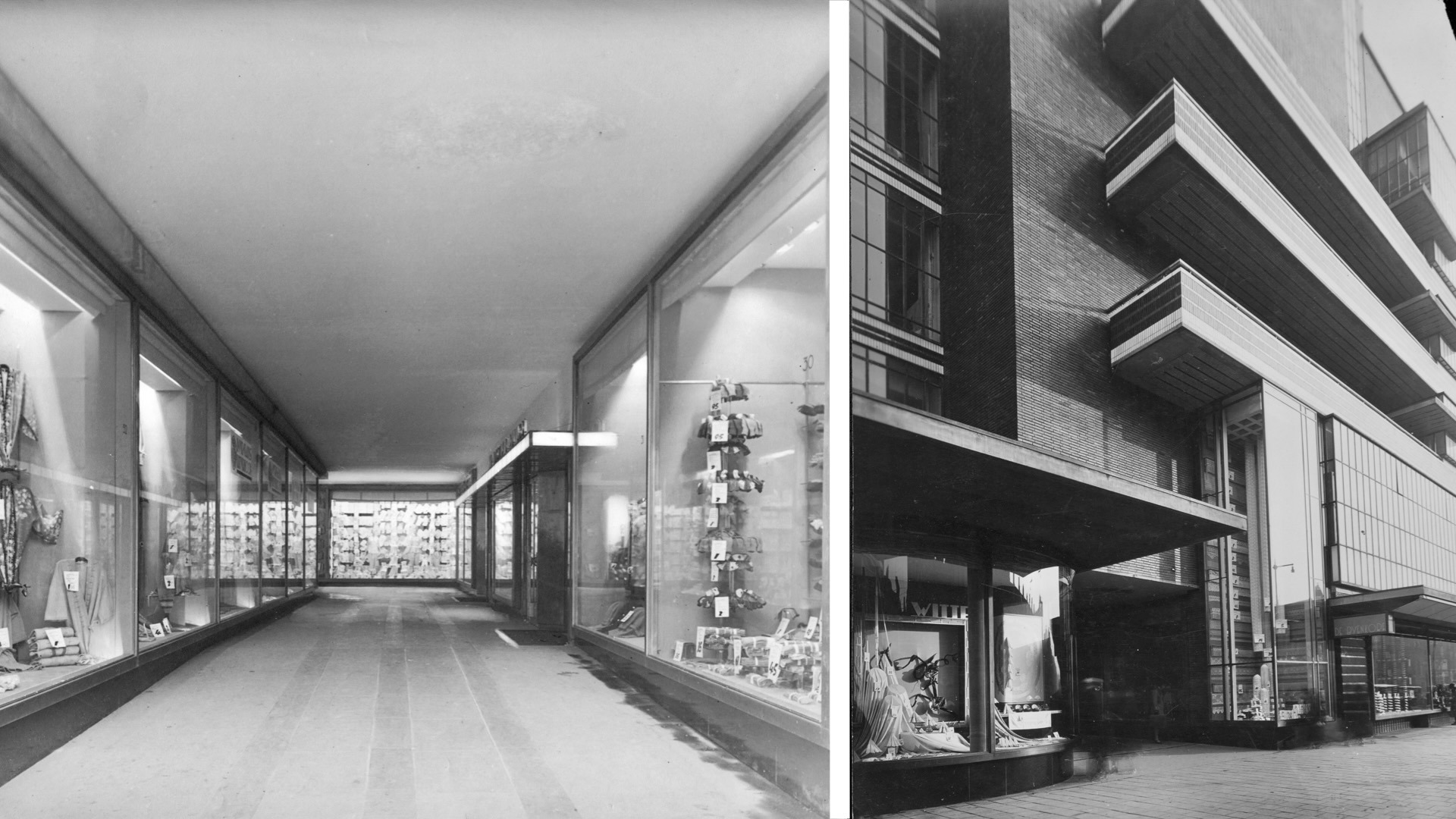 Ingang en exterieur Bijenkorf Rotterdam, 1930