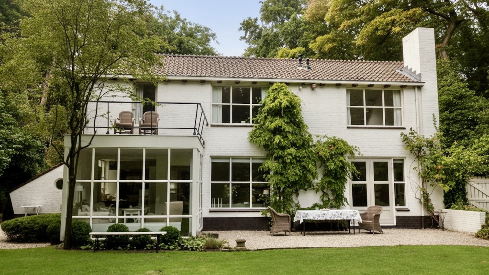 Achterzijde villa J.C. Maassen in Bilthoven